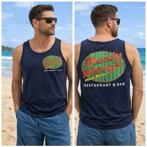 MEN’S BLOODY MARY’S BORA BORA RESTAURANT & BAR TANK TOP MEDIUM BLACK